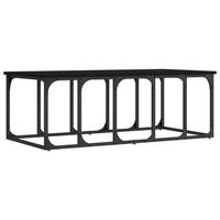 mesa de centro 100x50x355 cm madera y metal trabajados - negro