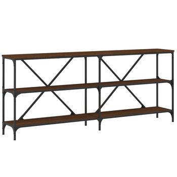 Mesa Consola Hierro Madera Ingeniería Roble Marrón 180x30x75 Cm Vidaxl