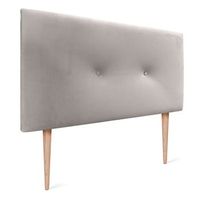dhome cabecero de terciopelo liso con botones 110x115 con patas camas 105 - beige