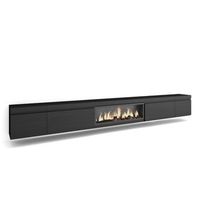 mueble tv television muebles de salon almacenaje 368x45x35 chimenea electrica xxl colgado suspendido colgado suspendido estilo moderno negro