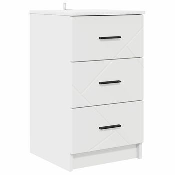 Mesita De Noche - Mesilla De Noche Blanco 38 X 38 X 66 Cm Madera Contrachapada