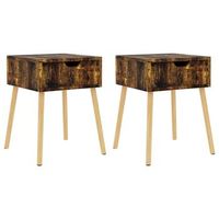 mesitas noche 2 uds madera ingenieria roble ahumado 40x40x56 cm vidaxl