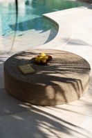 plato de madera de teca en marron 25x25x3 cm