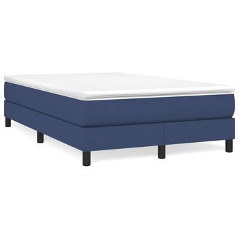 Cama Tapizada 203x120x25 Cm Tejido (100 % Poliéster), Contrachapado Y Madera Tratada - Azul