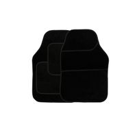 4 pce carpet mats velour black  black binding