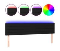 vidaxl cabecero con led de tela negro 200x5x7888 cm