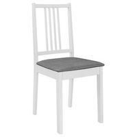 sillas de comedor con cojines 4 unidades madera maciza blanca