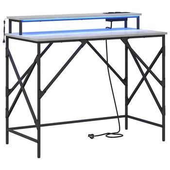Escritorio | Mesa De Trabajo Gris Sonoma 100 X 50 X 86,5 Cm Madera De Ingeniería