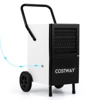 costway deshumidificador comercial 60ldia con descongelacion automatica 2 velocidades ajustables y ruedas hasta 70m para sotanos almacenes