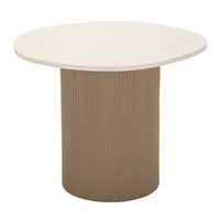 mesa de centro de metal beige y marmol 46 x 48 x 39 cm