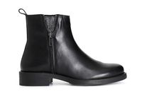 botin mujer de piel con cremallera y pedreria black