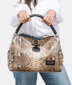 1131 SHOPPER BAG PYTHON LIGHT GREY