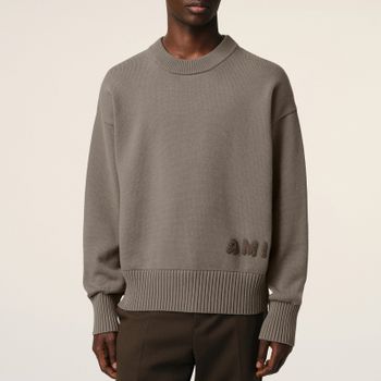 AMI Logo Cotton-Blend Knit Jumper - XXL