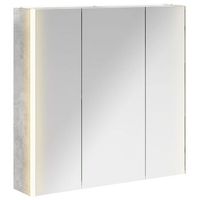 armario con espejo de bano gris concreto 735 x 155 x 70 cm vidaxl