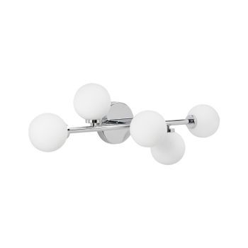 Lámpara De Pared De Metal Sala De Estar Estilo Moderno 5 Luces Plateado Minotos