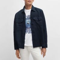 boss orange lovel linen overshirt - s