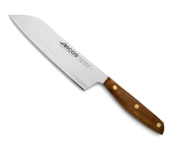 Cuchillo santoku de acero inoxidable nitrum 190 mm con mango madera