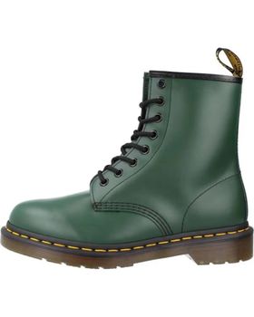 de DR MARTENS DR MARTENS 1460: BOTINES VERDES DE CUERO CLÁSICOS GREEN