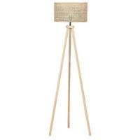 lampara de pie de ratan madera de caucho natural 150 cm tripode penton