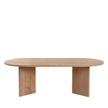 Mesa de centro ovalada de madera 119x60 cm - madera clara