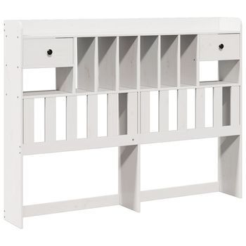 Cabecero De Cama Almacenaje Madera Maciza Pino Blanco 150 Cm Vidaxl
