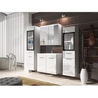 conjunto de muebles de bano madrid ii juego de muebles de bano lavabo incluido sin iluminacion led color blancoblanco brillo