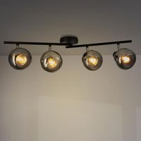 lampara de techo led leduni o69x20cm serie black glass 4 casquillo e14 para interiores