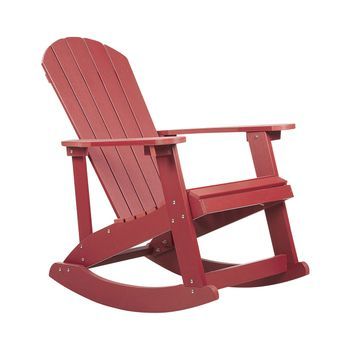 Silla Mecedora Roja De Madera Sintética Resistente A La Intemperie Estilo Moderno Adirondack