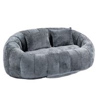 sofa 2 plazas reclinable chenilla urban meuble 145x95x63cm - gris