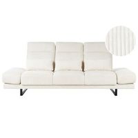 sofa 3 plazas moderno de pana patas acero apoyabrazos y respaldo regulables beige claro ikast