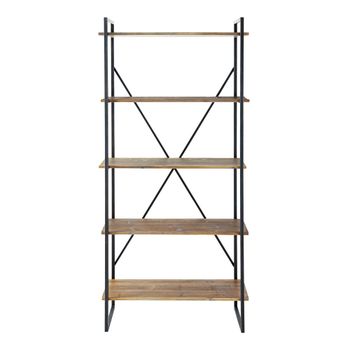 Estantería de abeto y metal antracita de 180 cm