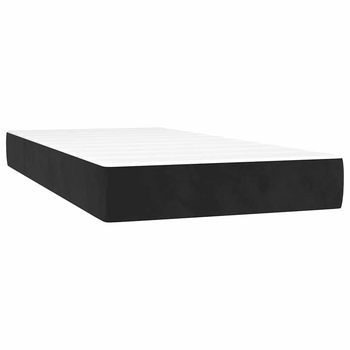 Colchón De Cama | Colchón De Muelles Ensacados Terciopelo Negro 100x210x20 Cm
