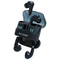 blitzwolf bw-fye17 auriculares bluetooth 2-en-1 2 pares de auriculares tws doble pantalla led de potencia controladores