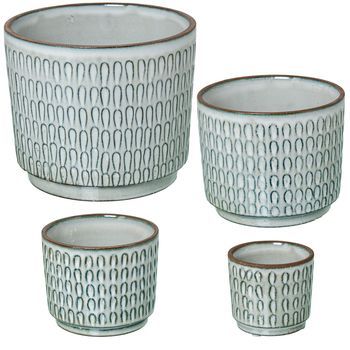 Set 4 Maceteros Blanco Lacado