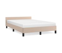 estructura de cama cabecero cuero sintetico capuchino 120x200cm