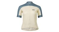 maillot de manga corta poc essential road logo para mujer blanco azul
