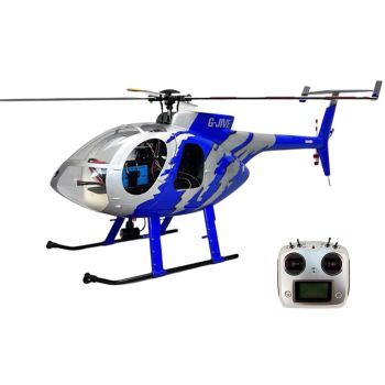 ROBAN MD500E 470 Clase 2.4G 8CH GJIVE Azul Hughes GPS 4 Hélices Sin palas RC Helicóptero RTF Con X2 Controlador de Vuelo