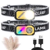 faro de induccion led con fuente de luz multiple luz de circulacion portatil clip para sombrero bateria de larga duracion iman luz ambiental rgb