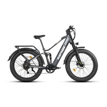 Bicicleta Eléctrica Fat Rattan Pathfinder Pro De 26” – Batería De 48v 18ah, 120 Nm, Gris