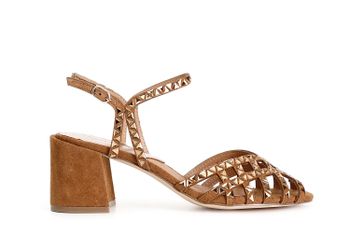 sandalias jaula con triángulo de pedrería tan 40