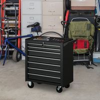 carro de herramientas con 7 cajones de acero durhand 69x33x75 cm-negro
