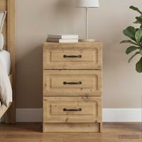 mesita de noche - mueble dormitorio - madera de ingenieria - roble artesanal 43x41x635cm
