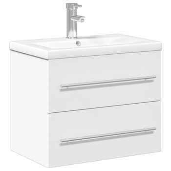 Mueble De Baño | Armario De Baño Con Lavabo Integrado Blanco