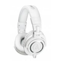 auriculares audio-technica ath-m50xwh con cable conexion jack 35 mm musica blancos