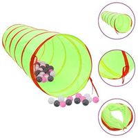 tunel de juegos para ninos con 250 bolas poliester verde 175 cm vidaxl