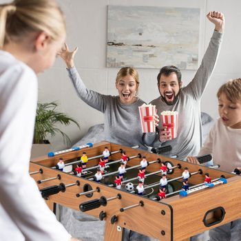 Mesa De Futbolín Plegable Con Marcador De Puntos Y Asas Duraderas Para Fiestas Natural Cfw73292