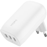 belkin cargador de pared con 3 puertos usb-c y pps a 67 w boostcharge pro blanco