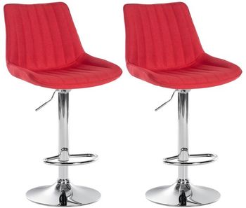 Set de 2 taburetes de bar toni en tela rojo 50x49.5x91 cm