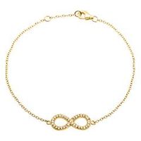 filigrana pulsera de plata infinito chapado en oro