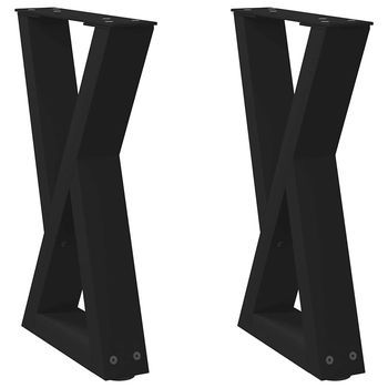 Patas De Mesa，pierna De Mesa De Centro 2 Uds Acero Negro 38x(42-43,3) Cm